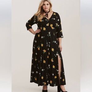 Torrid Long Sleeve Floral Dress